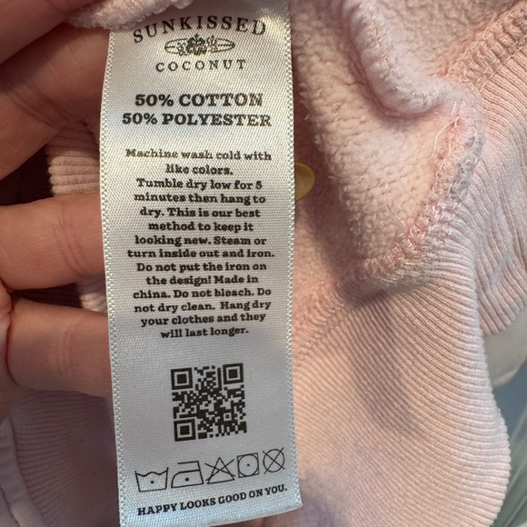 Sunkissed Coconut Light Pink Embroidered Camper Sweatshirt Size XXL - Picture 9 of 15